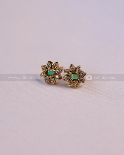 2177 - Multicolour Stone Attigai Choker with Stud