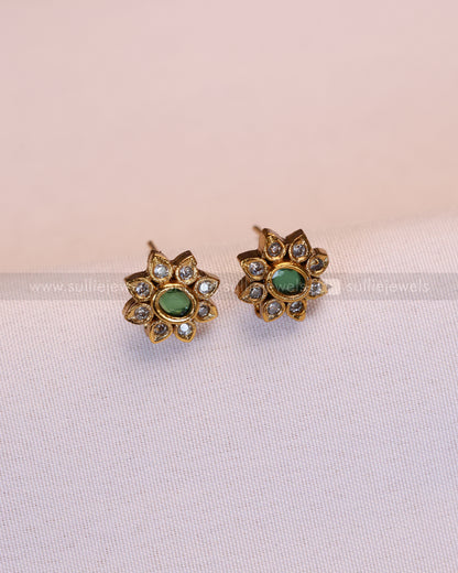 2177 - Multicolour Stone Attigai Choker with Stud