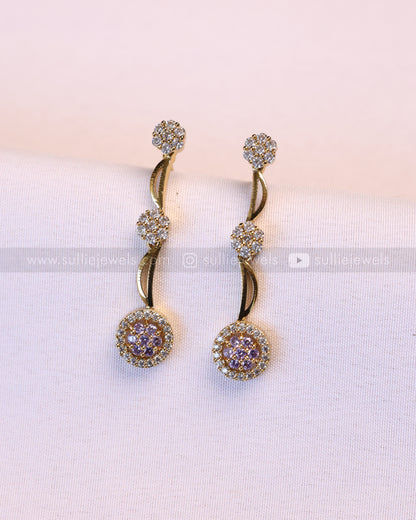 3935 - Minimal Flower AD Lavender Necklace with Earring