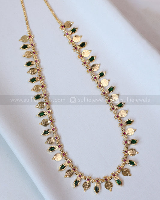 7176 - Gold Plated Coin Nagapadam Palakka Long Chain
