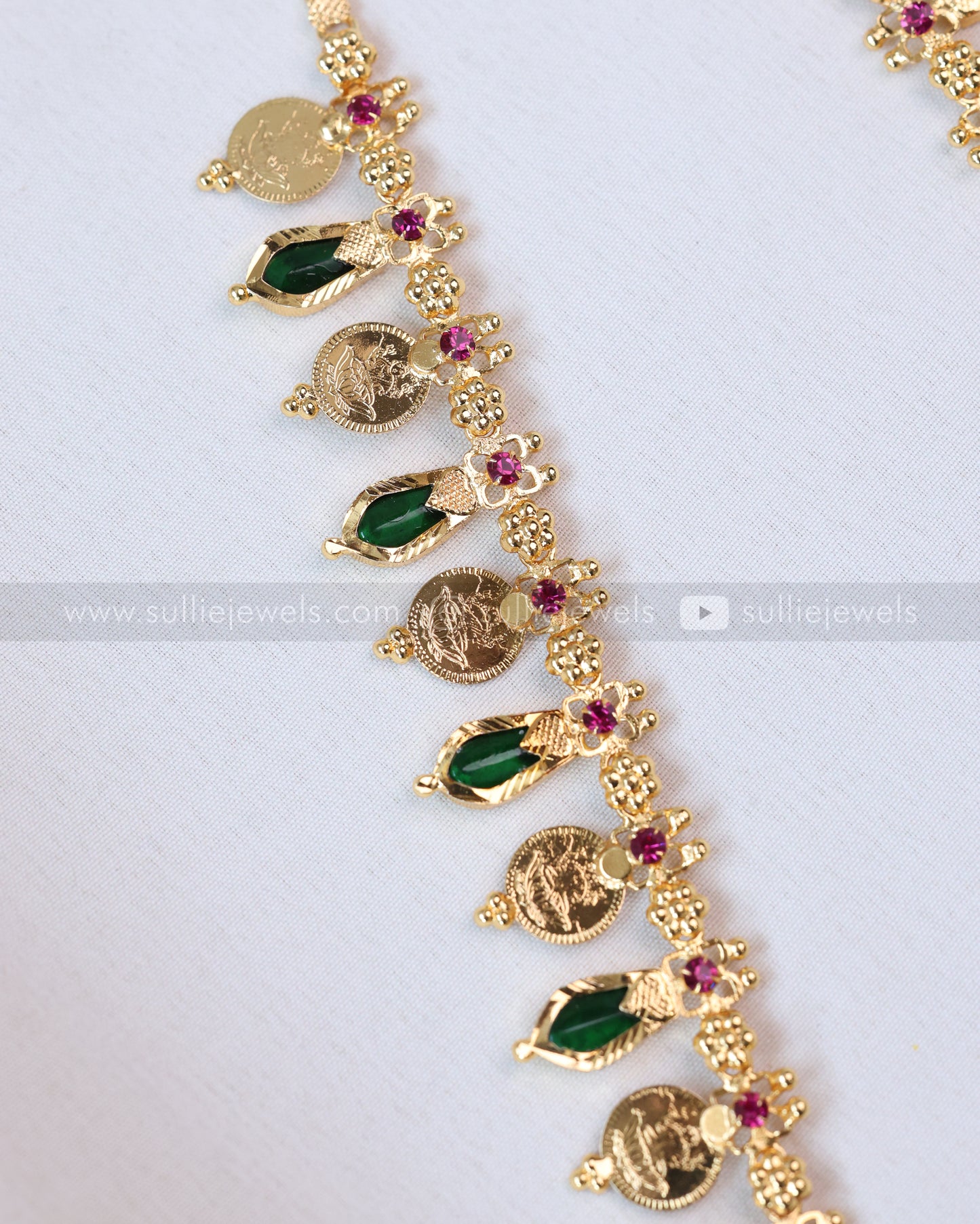 7176 - Gold Plated Coin Nagapadam Palakka Long Chain