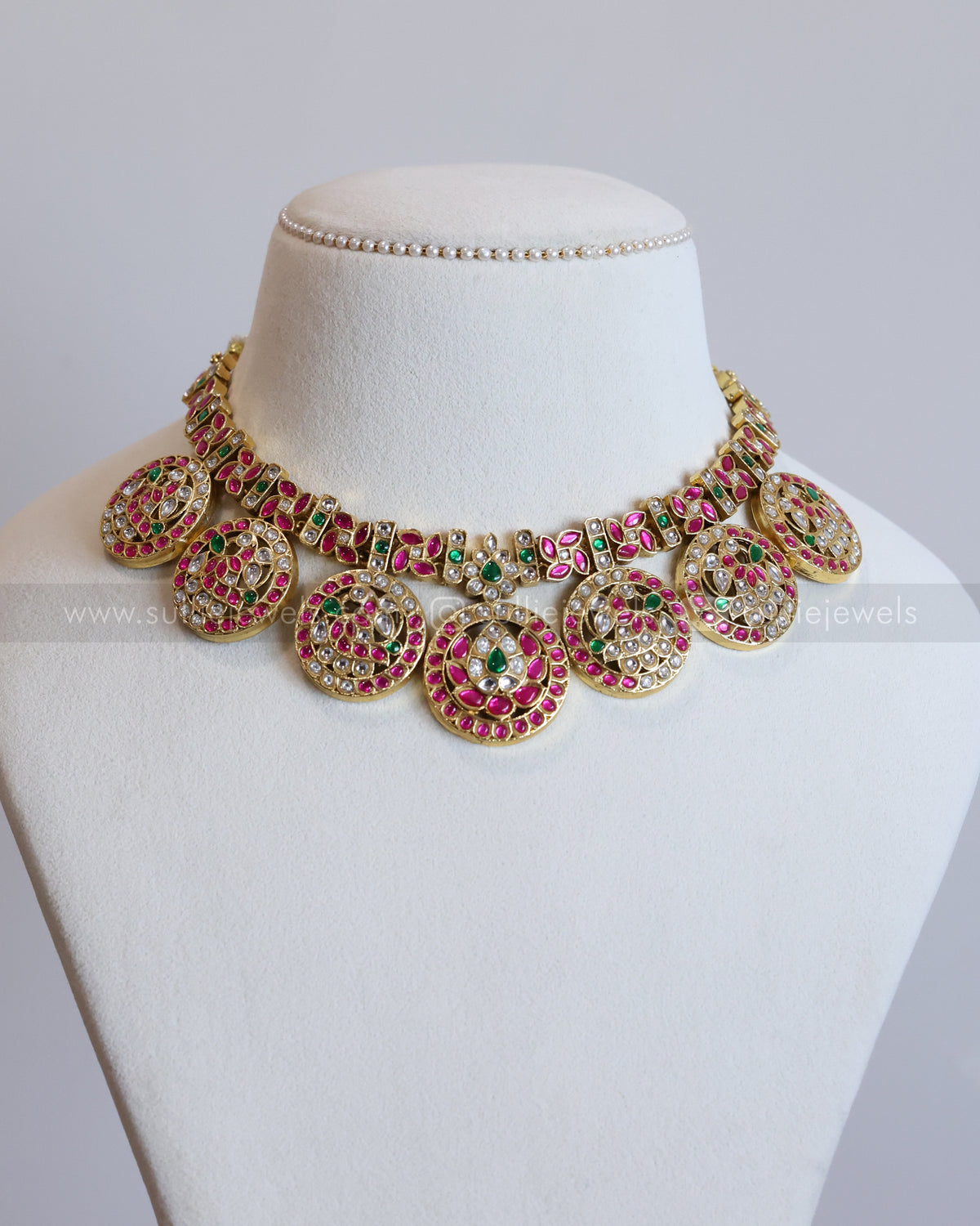 3954 - Kundan Stone Premium Peacock Design Necklace with Earring