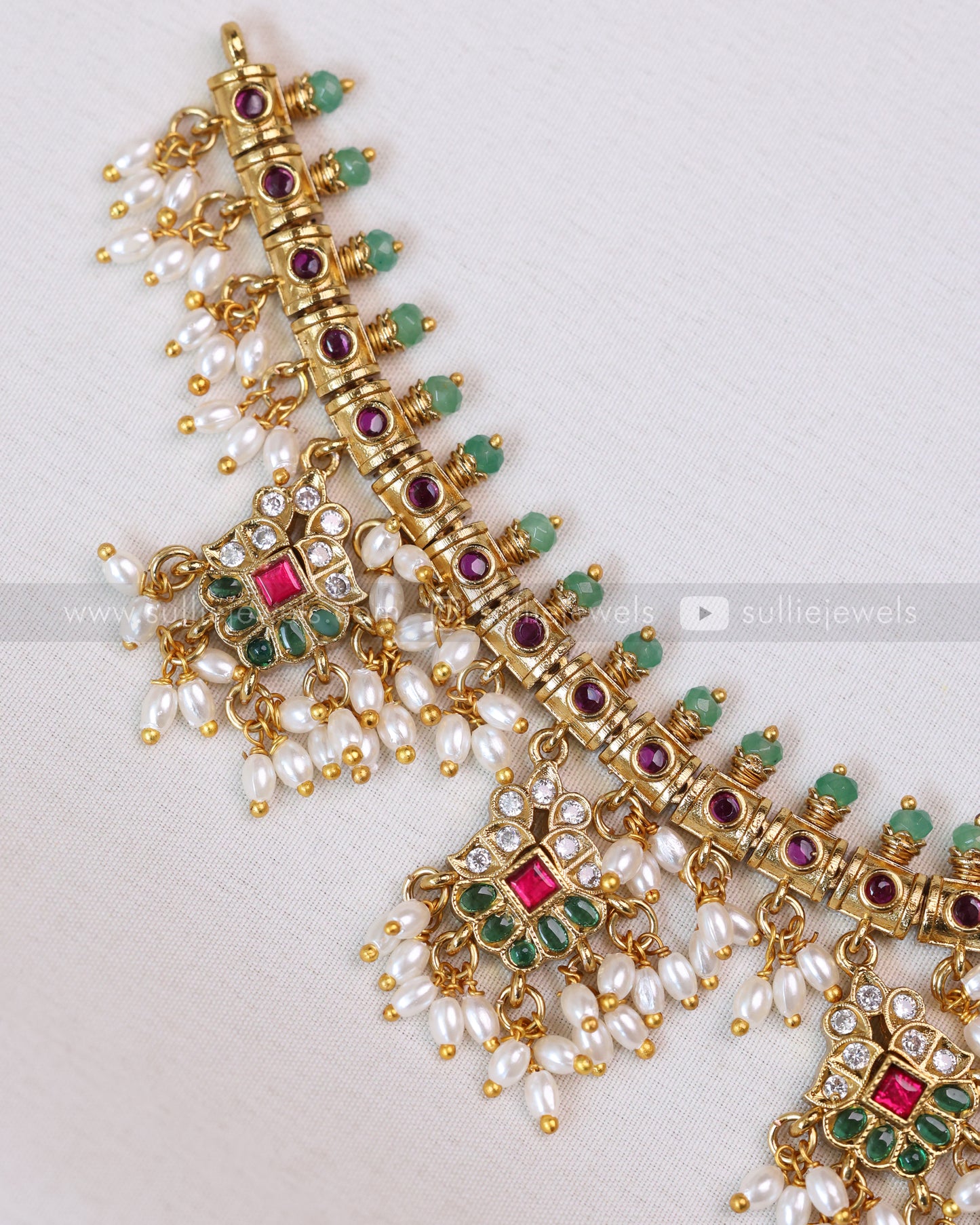 3673 - No Idol Kemp Guttapusalu Necklace with Jhumka