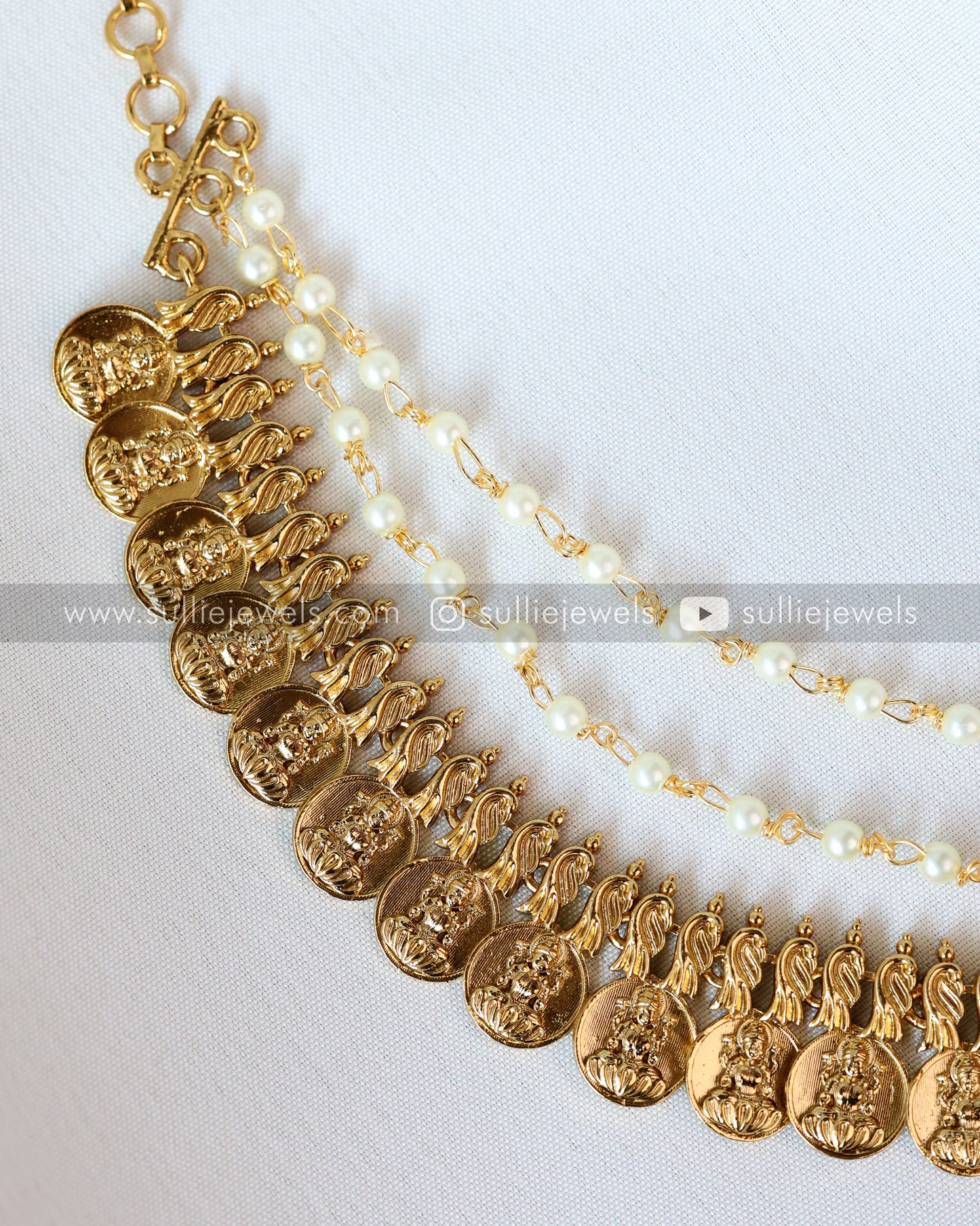 Premium Coin & Pearl Ear Chain