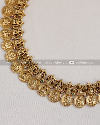 Antique Detailed Coin Necklace / Kashumaala with Stud