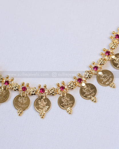 3941 - Minimal Gold Plated Coin Necklace / Kashumaala