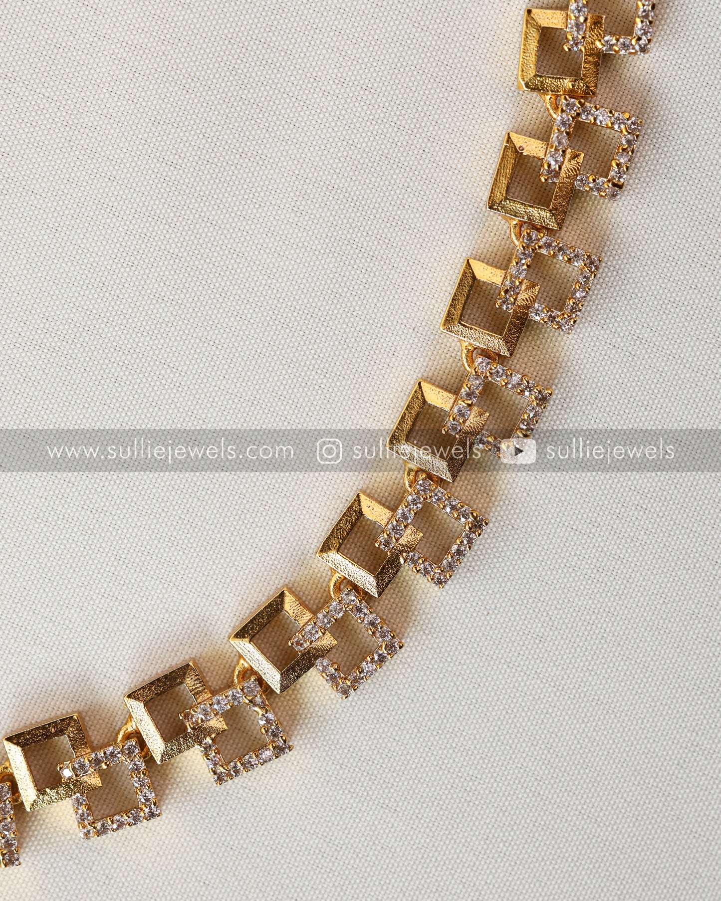 Diamond Square AD Necklace Set
