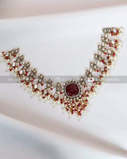 Victorian Premium Pearl Necklace with Studs