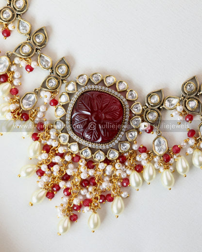 Victorian Premium Pearl Necklace with Studs