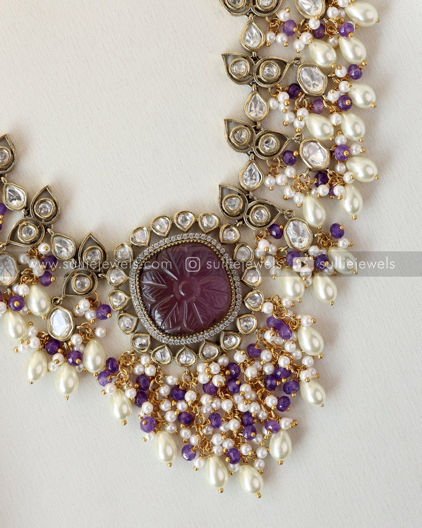 Victorian Premium Pearl Necklace with Studs