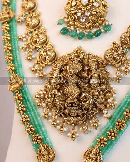 Premium Lakshmi Onyx Mint Beads Bridal Combo ( 6 piece )