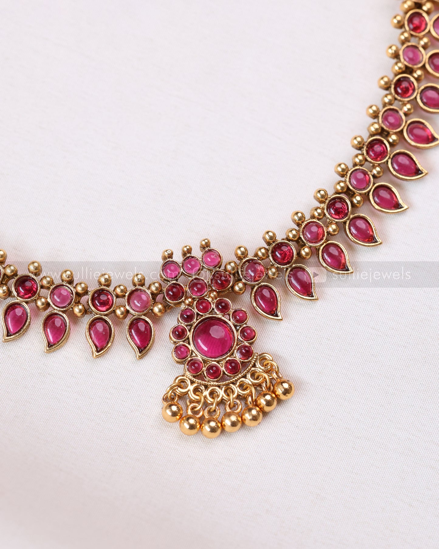 3778 - Sullie Basic Ruby Palakka Mango Necklace with Stud