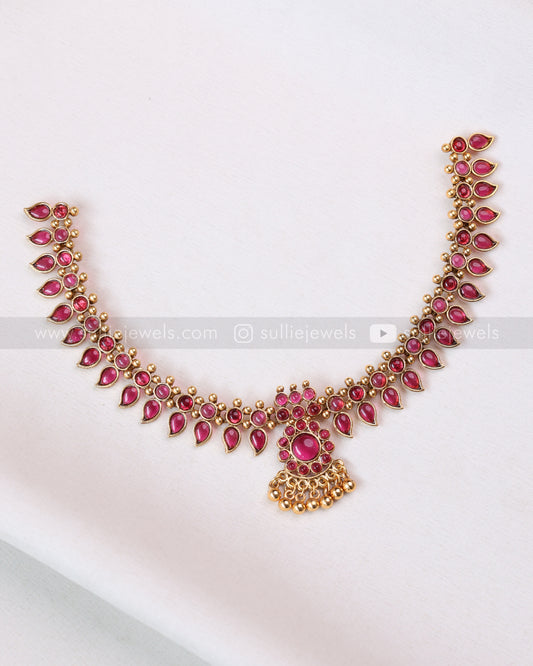 3778 - Sullie Basic Ruby Palakka Mango Necklace with Stud