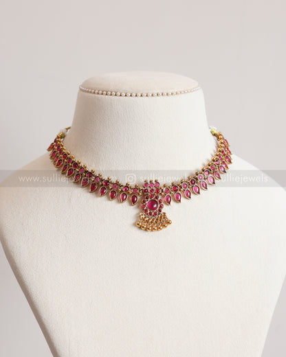 3778 - Sullie Basic Ruby Palakka Mango Necklace with Stud