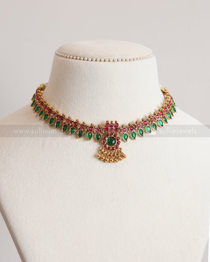 Sullie Basic - Ruby Green Palakka Mango Gold Peacock Layered Combo