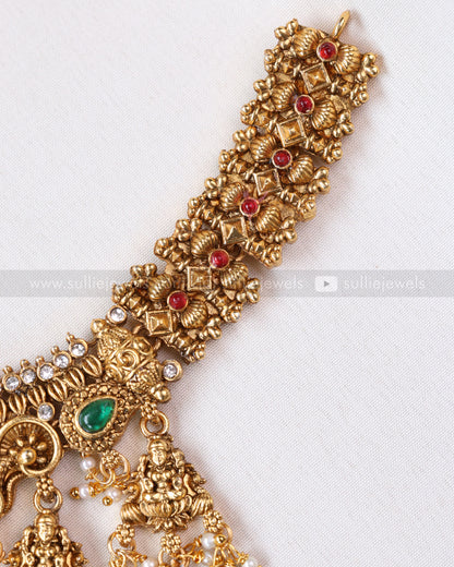 3776 - Sullie Basic Lakshmi Gold Tier Necklace with Earring