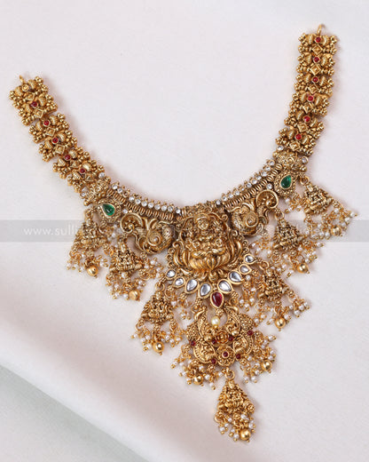 3776 - Sullie Basic Lakshmi Gold Tier Necklace with Earring