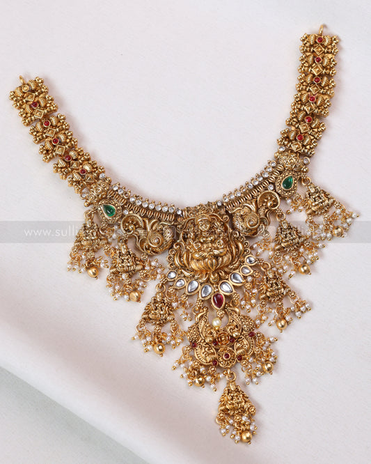 3776 - Sullie Basic Lakshmi Gold Tier Necklace with Earring