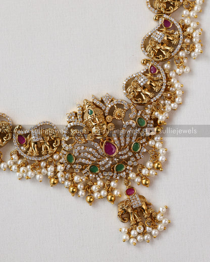 AD Premium Venkateswara Haram with Earrings