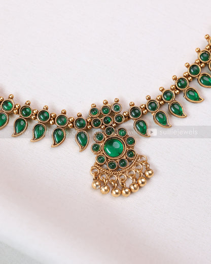 3779 - Sullie Basic Green Palakka Mango Necklace with Stud