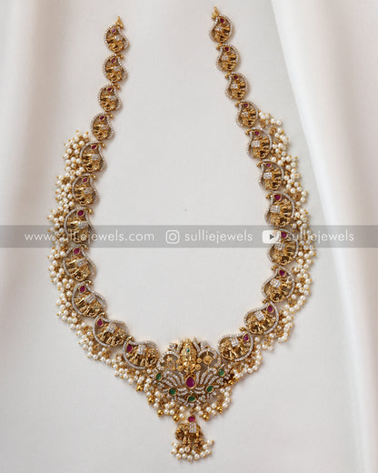 AD Premium Venkateswara Haram with Earrings