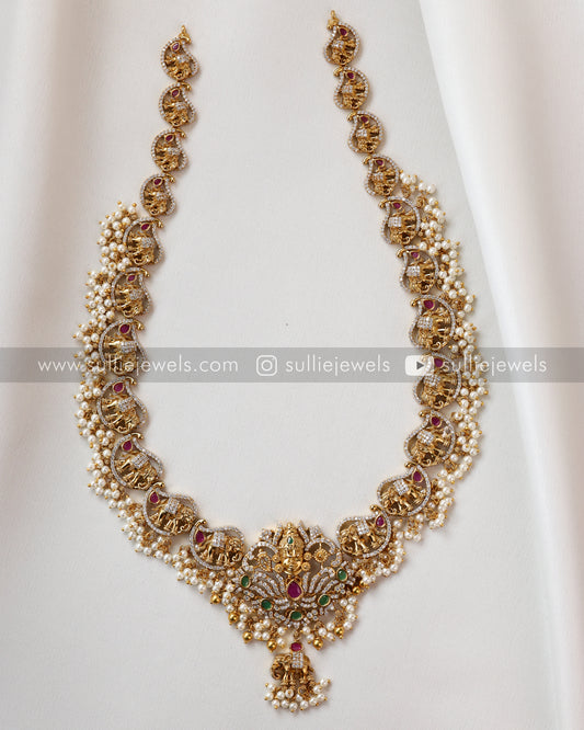 AD Premium Venkateswara Haram with Earrings