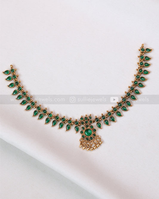 3779 - Sullie Basic Green Palakka Mango Necklace with Stud
