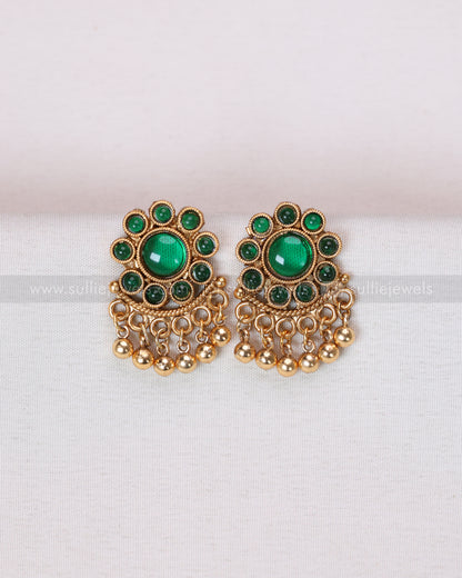 3779 - Sullie Basic Green Palakka Mango Necklace with Stud