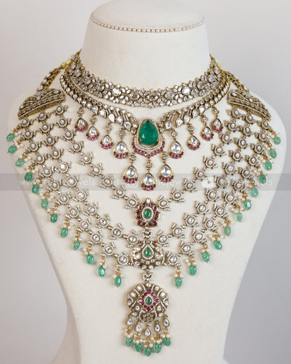 Premium Diamond Victorian Mint Green Ruby Pink Combo ( 5 piece )