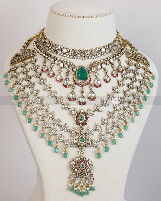 Premium Diamond Victorian Mint Green Ruby Pink Combo ( 5 piece )