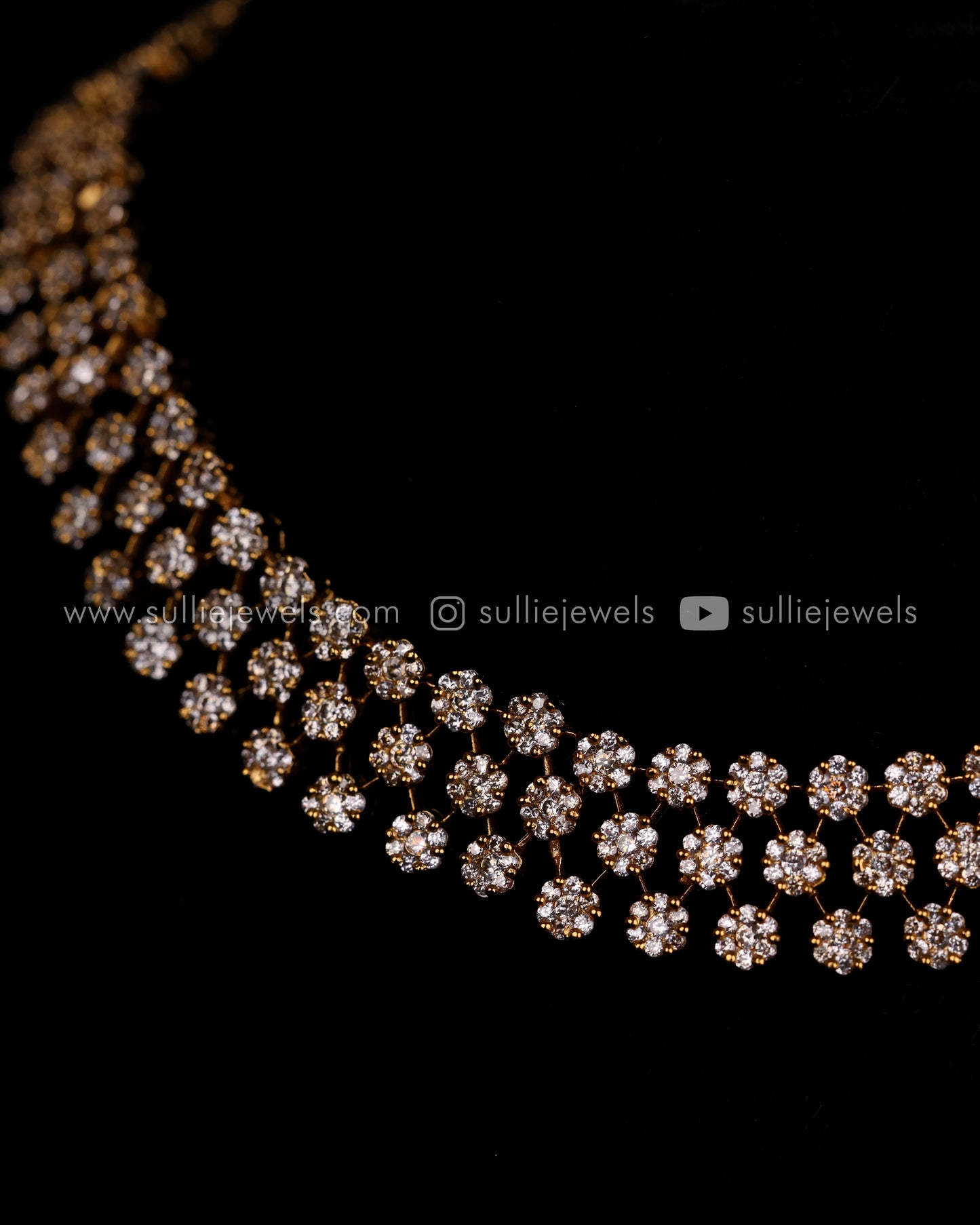 Diamond Lookalike Three Layer Necklace Set