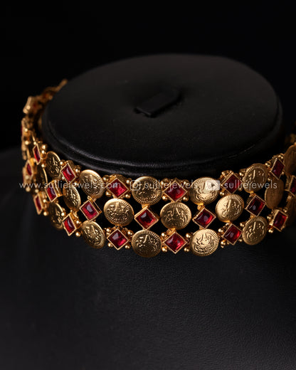 Coin & Stone Choker Set