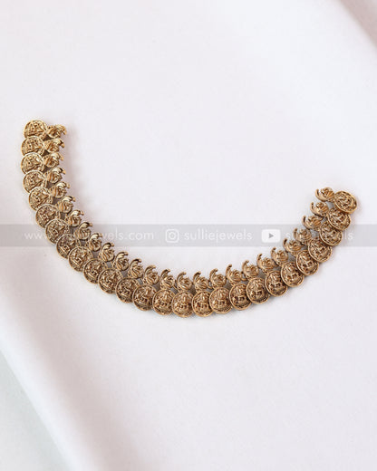 3782 - Sullie Basic Antique Peacock Coin Necklace with Stud