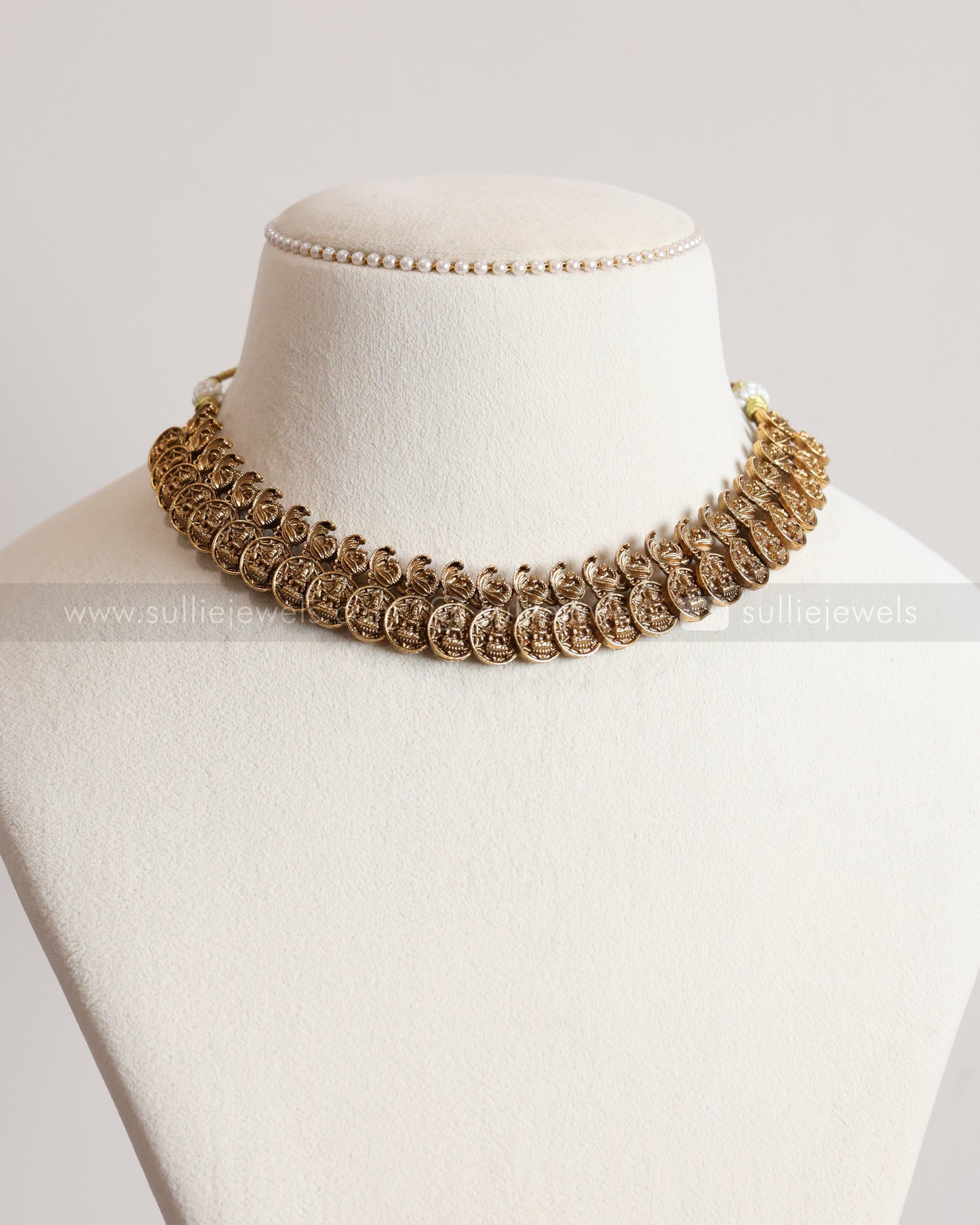 3782 - Sullie Basic Antique Peacock Coin Necklace with Stud