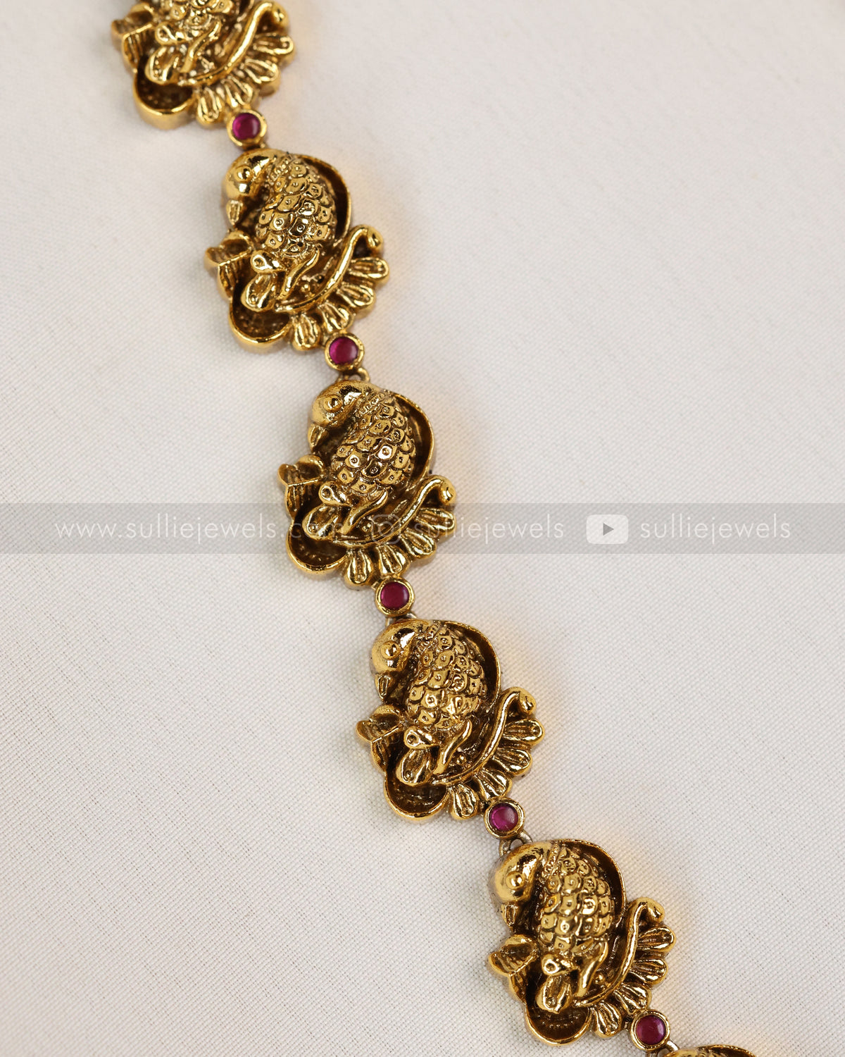 7206 - Premium Goddess & Peacock Long Chain / Haram with Earrings
