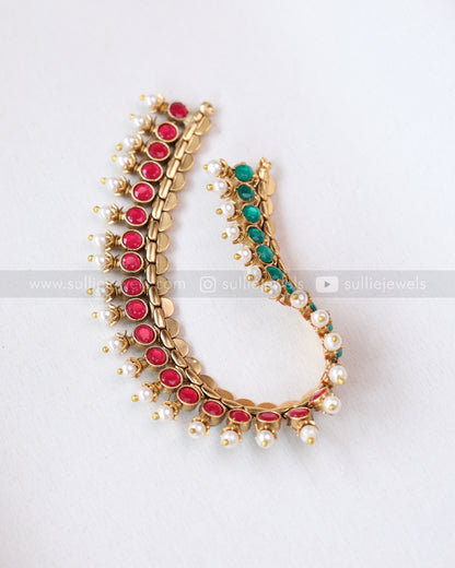 3781 - Sullie Basic - Two Colour Stone Reversible Necklace with 2 Studs