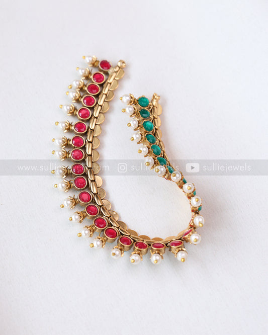 3781 - Sullie Basic - Two Colour Stone Reversible Necklace with 2 Studs