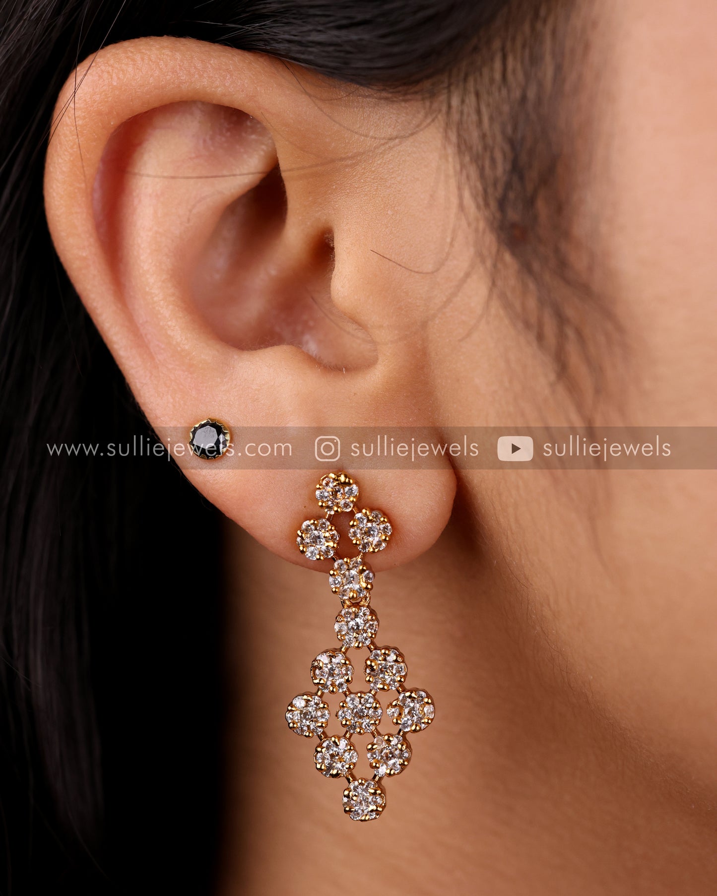 Diamond Lookalike Three Layer Necklace Set