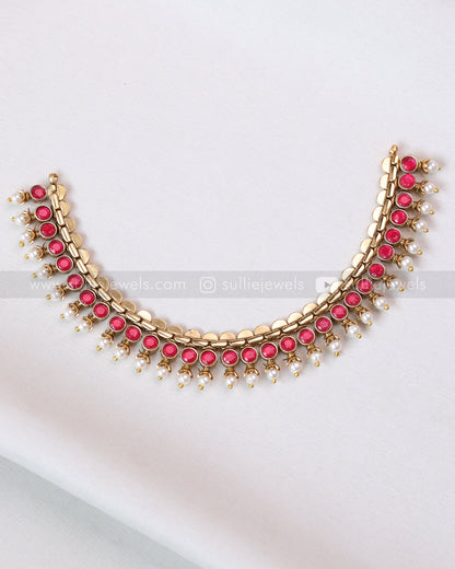 3781 - Sullie Basic - Two Colour Stone Reversible Necklace with 2 Studs