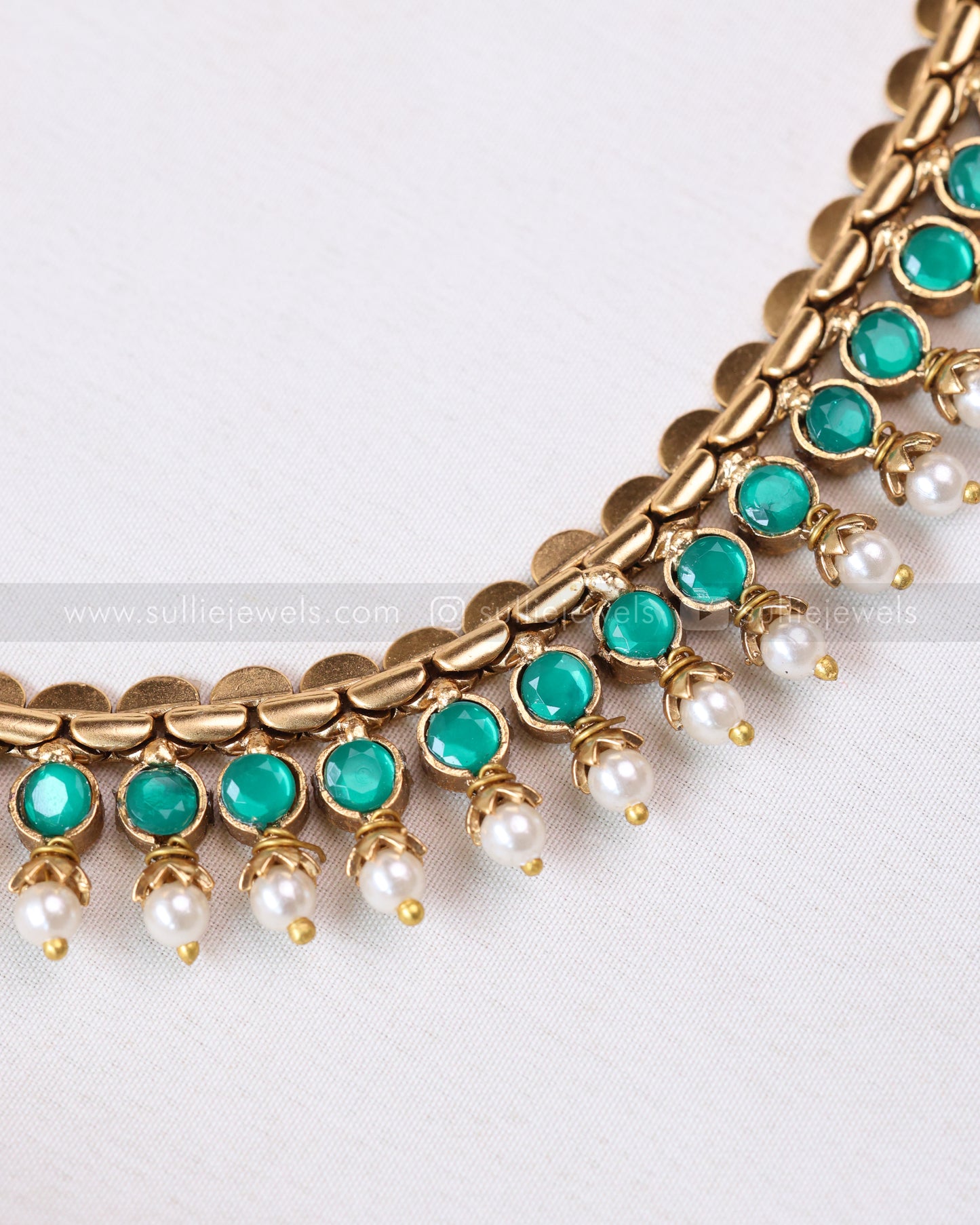 3781 - Sullie Basic - Two Colour Stone Reversible Necklace with 2 Studs