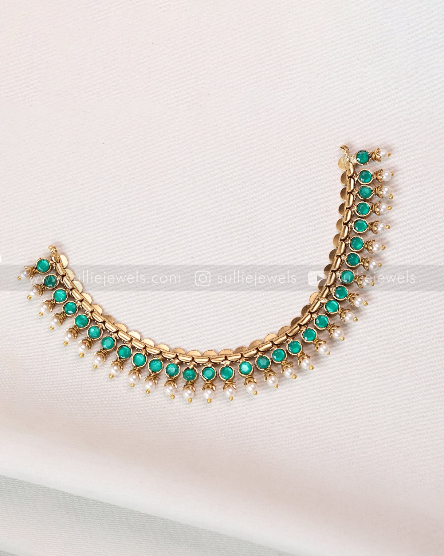 3781 - Sullie Basic - Two Colour Stone Reversible Necklace with 2 Studs