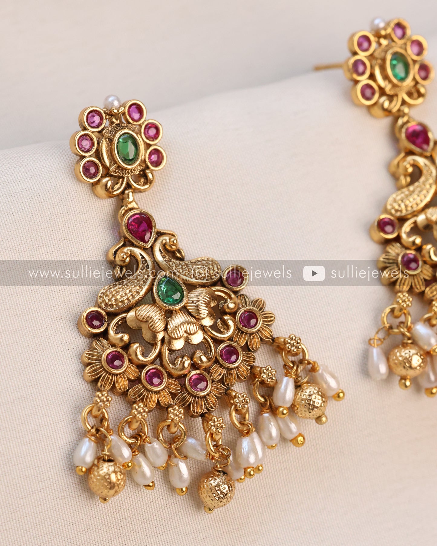 Gold Peacock Lightweight Earring