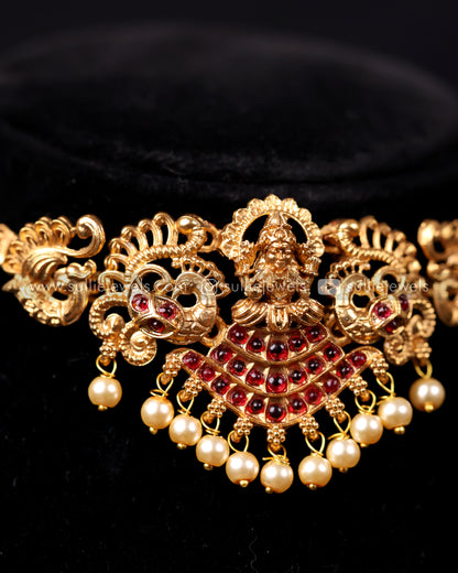 Lakshmi Stone Choker with Pearl drops Set