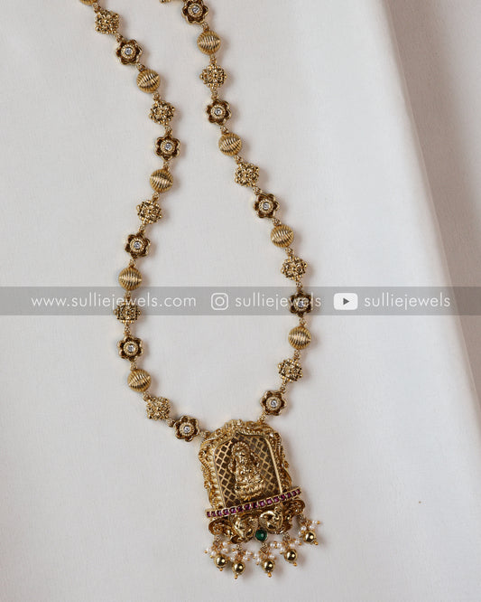 Premium Goddess Gopuram Detailed Pendant Chain with Jhumka