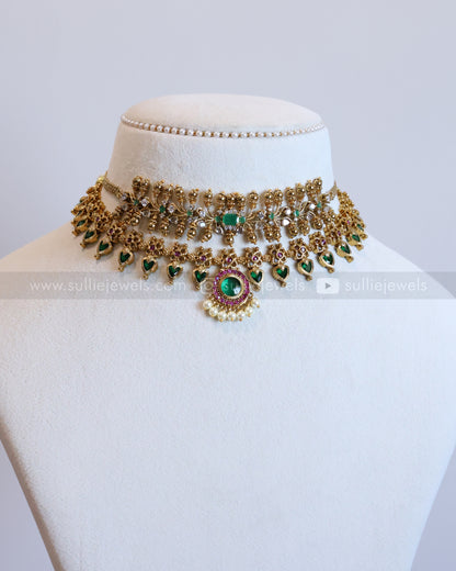Palakka Green Stone Layered Combo