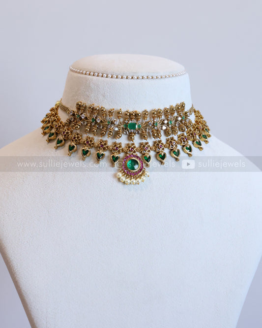 Palakka Green Stone Layered Combo