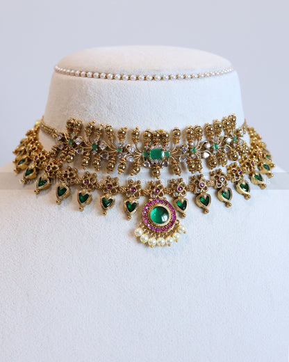 Palakka Green Stone Layered Combo