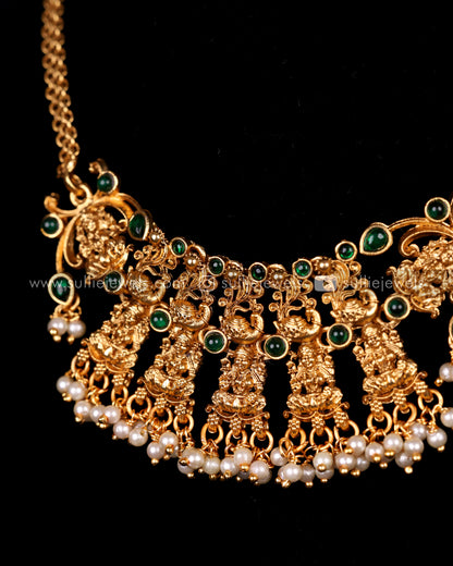 Peacock & Lakshmi Chain with Jhumka