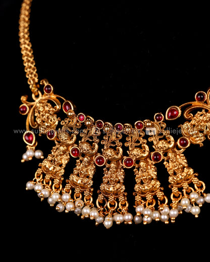 Peacock & Lakshmi Chain with Jhumka