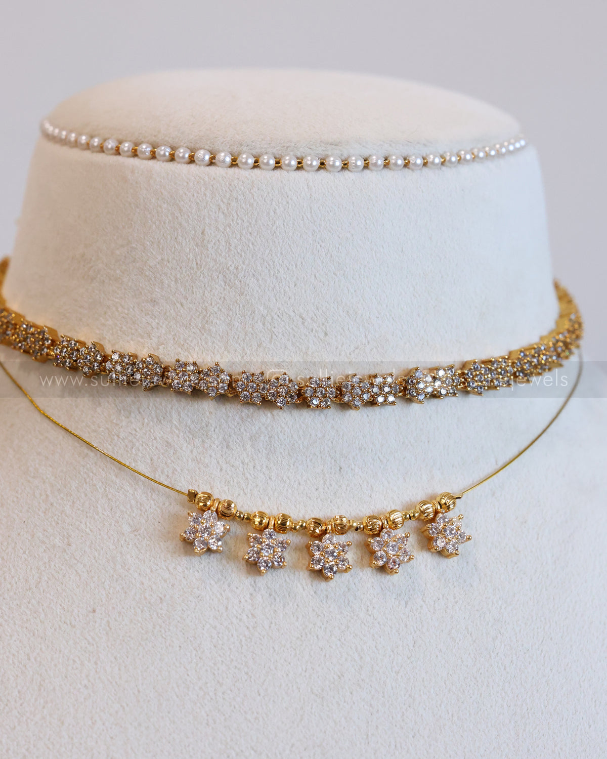 Minimal Diamond Star Necklace Layered Combo